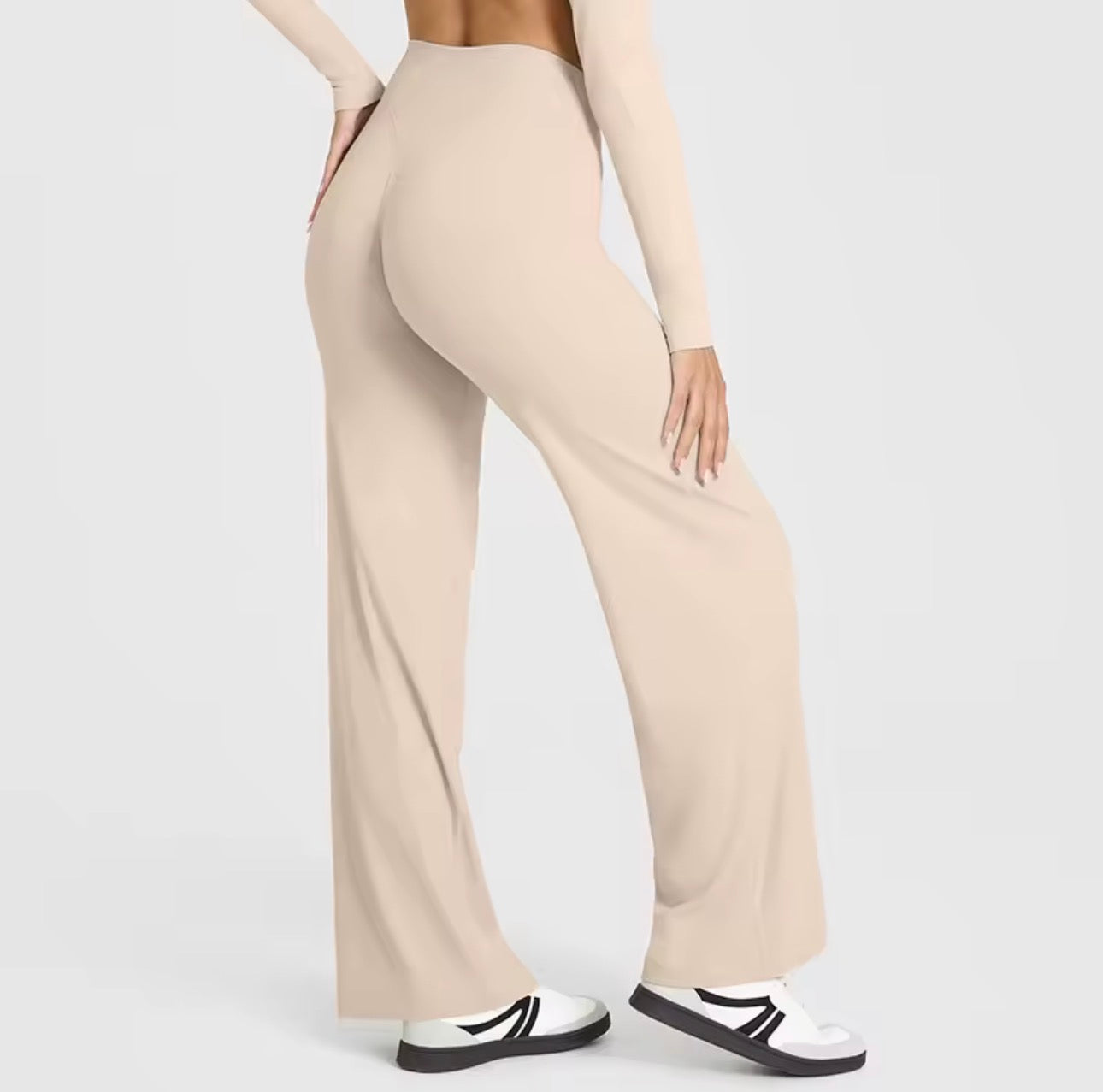 NCLAGEN Straight-Leg Pants Ultra Soft Butter Fabric Women's Mid-Waist Yoga Pants GYM Naked Feel Pilat