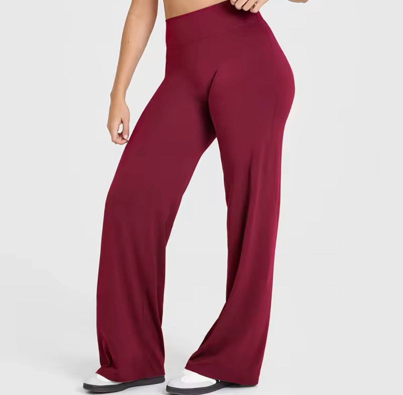 NCLAGEN Straight-Leg Pants Ultra Soft Butter Fabric Women's Mid-Waist Yoga Pants GYM Naked Feel Pilat