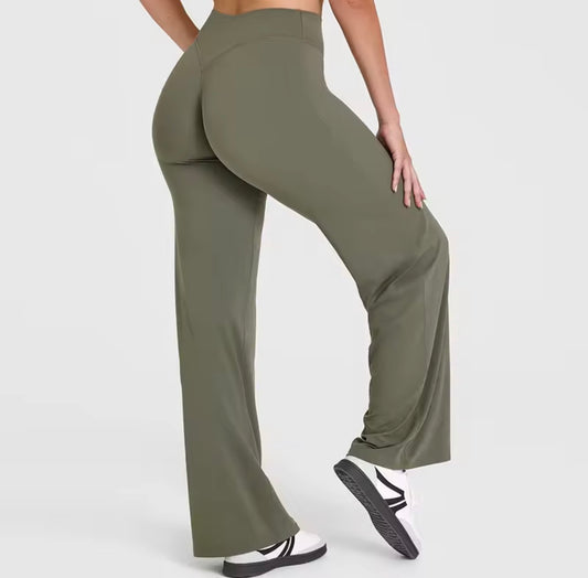NCLAGEN Straight-Leg Pants Ultra Soft Butter Fabric Women's Mid-Waist Yoga Pants GYM Naked Feel Pilat