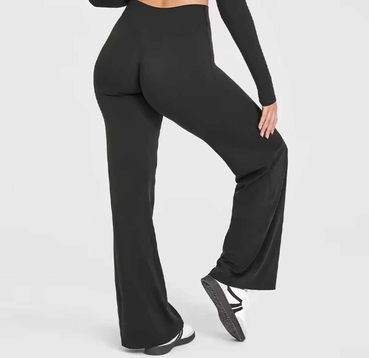 NCLAGEN Straight-Leg Pants Ultra Soft Butter Fabric Women's Mid-Waist Yoga Pants GYM Naked Feel Pilat