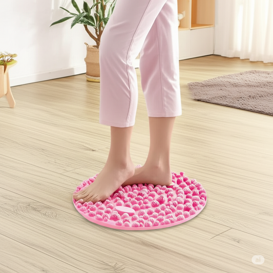 Foot Yoga Acupressure Massage Mat – Round Reflexology Board for Foot Pain Relief, Muscle Relaxation & Yoga Fitness