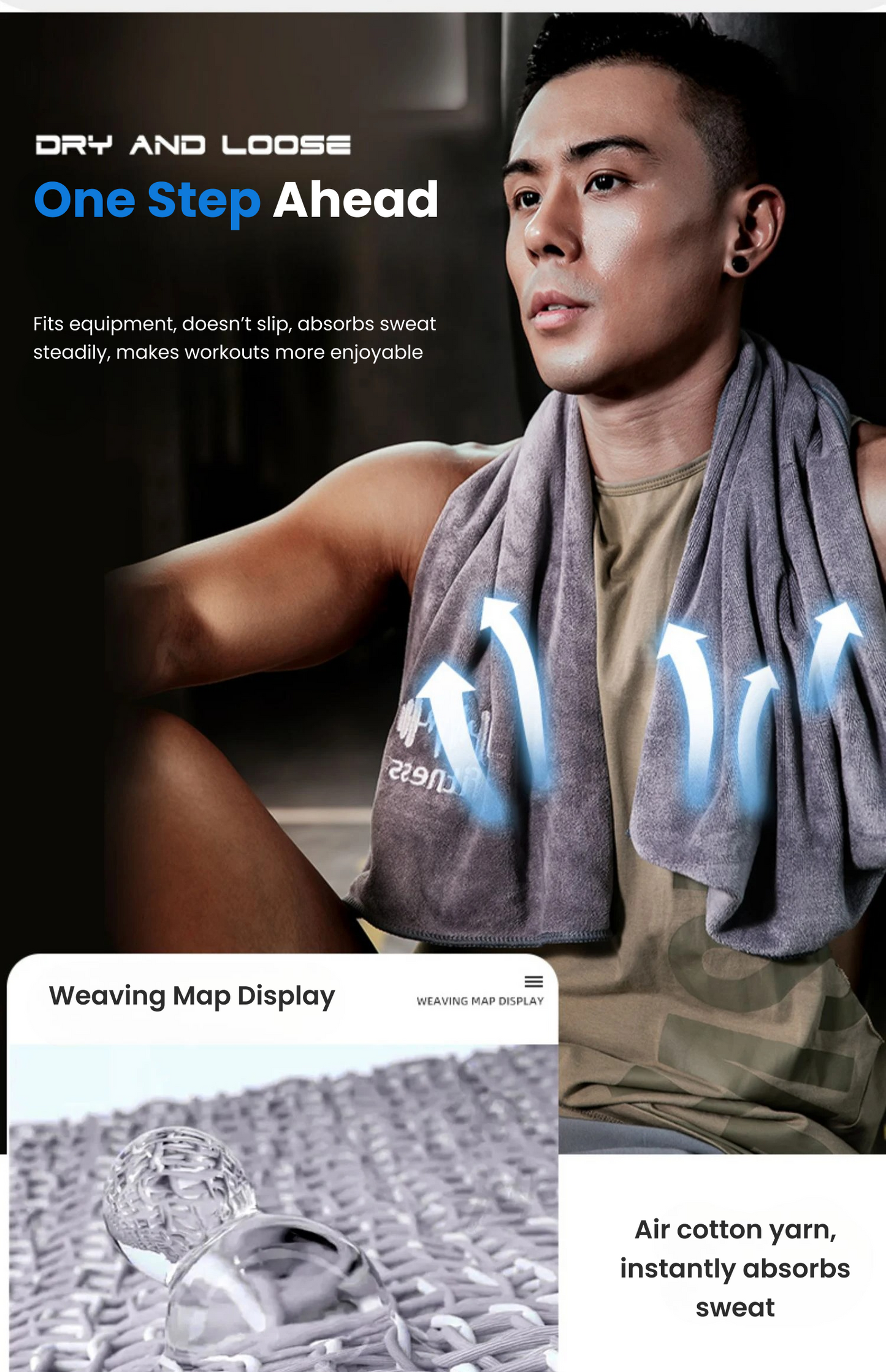 Quick-Dry Fitness Towel – Multifunctional Gym, Sports & Swimming Microfiber Towel