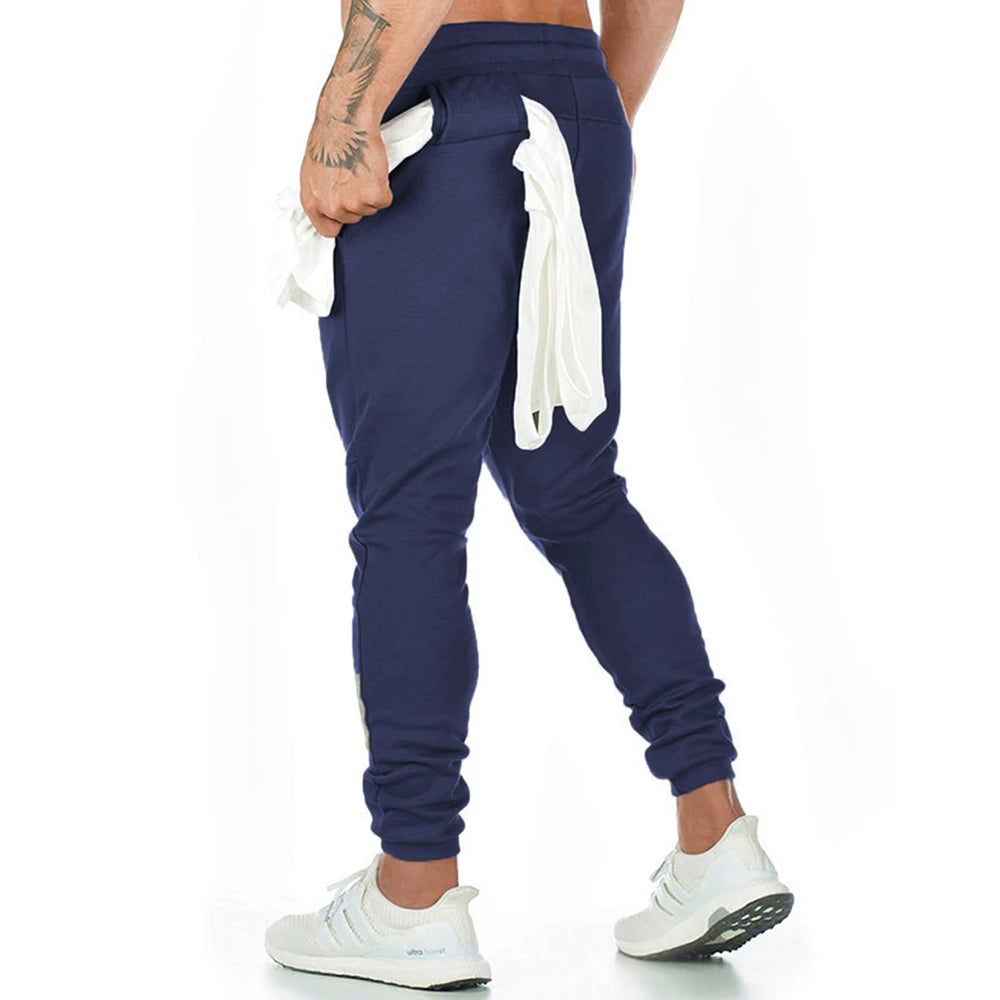 Joggers Sweatpants for Men – Casual Slim Fit Gym & Fitness Pants with Zipper Pockets