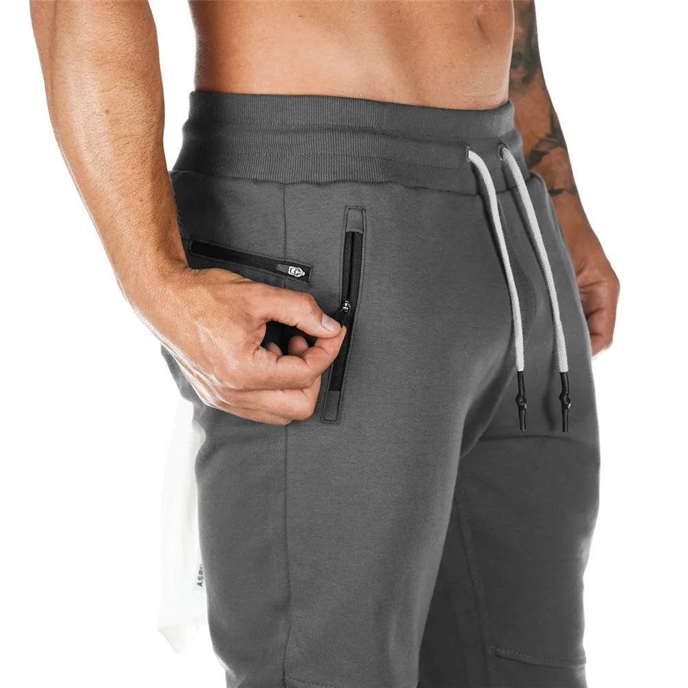 Joggers Sweatpants for Men – Casual Slim Fit Gym & Fitness Pants with Zipper Pockets