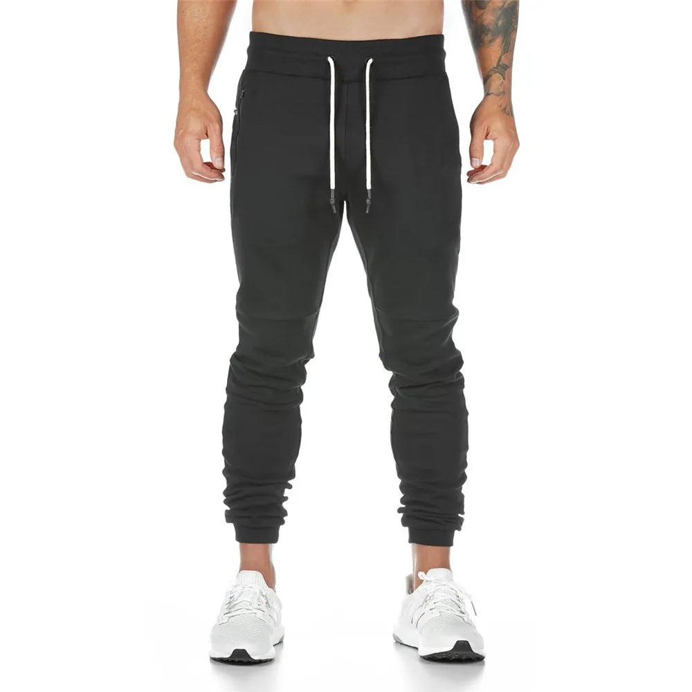 Joggers Sweatpants for Men – Casual Slim Fit Gym & Fitness Pants with Zipper Pockets