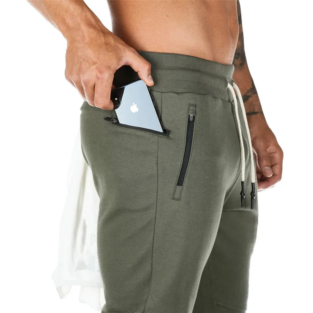Joggers Sweatpants for Men – Casual Slim Fit Gym & Fitness Pants with Zipper Pockets