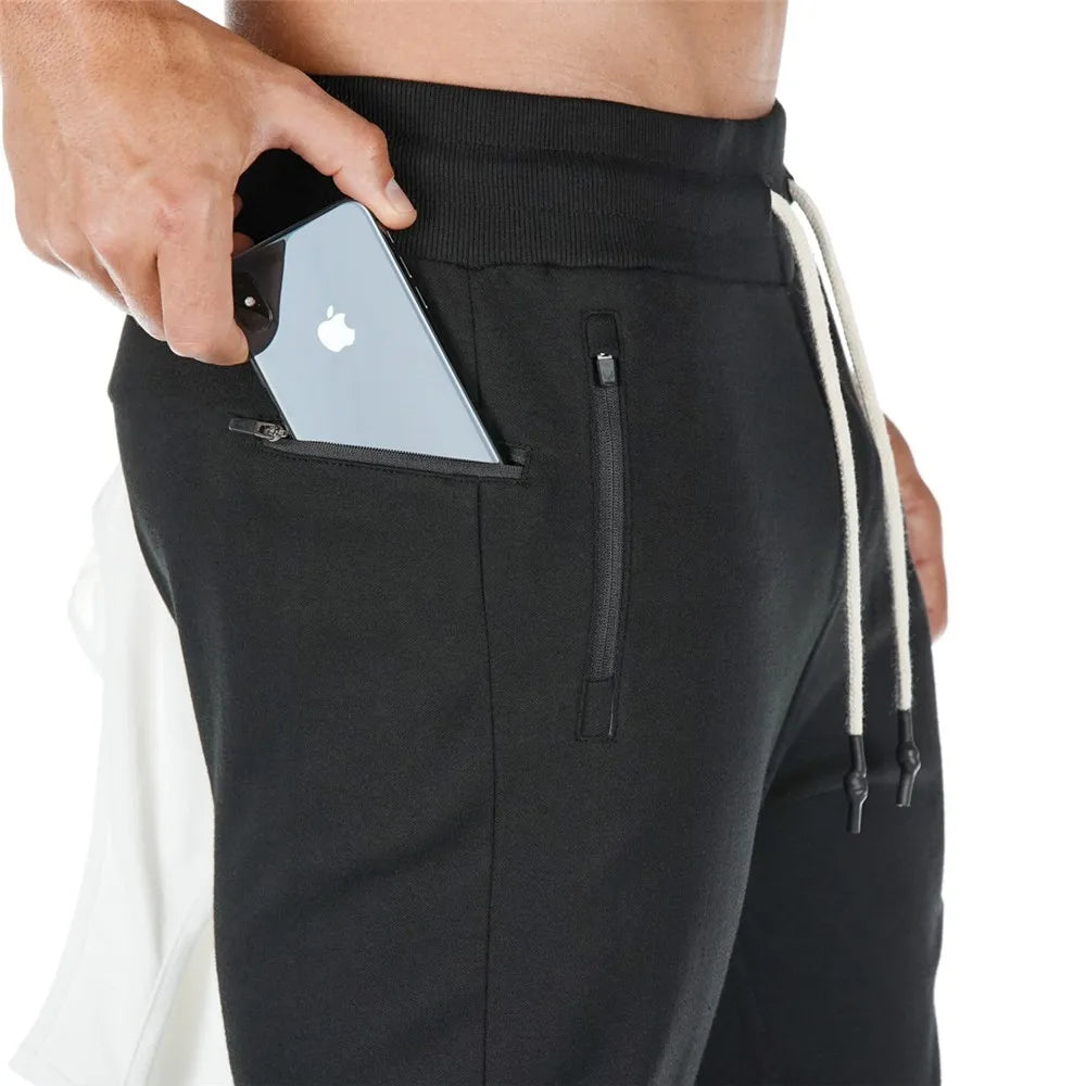 Joggers Sweatpants for Men – Casual Slim Fit Gym & Fitness Pants with Zipper Pockets
