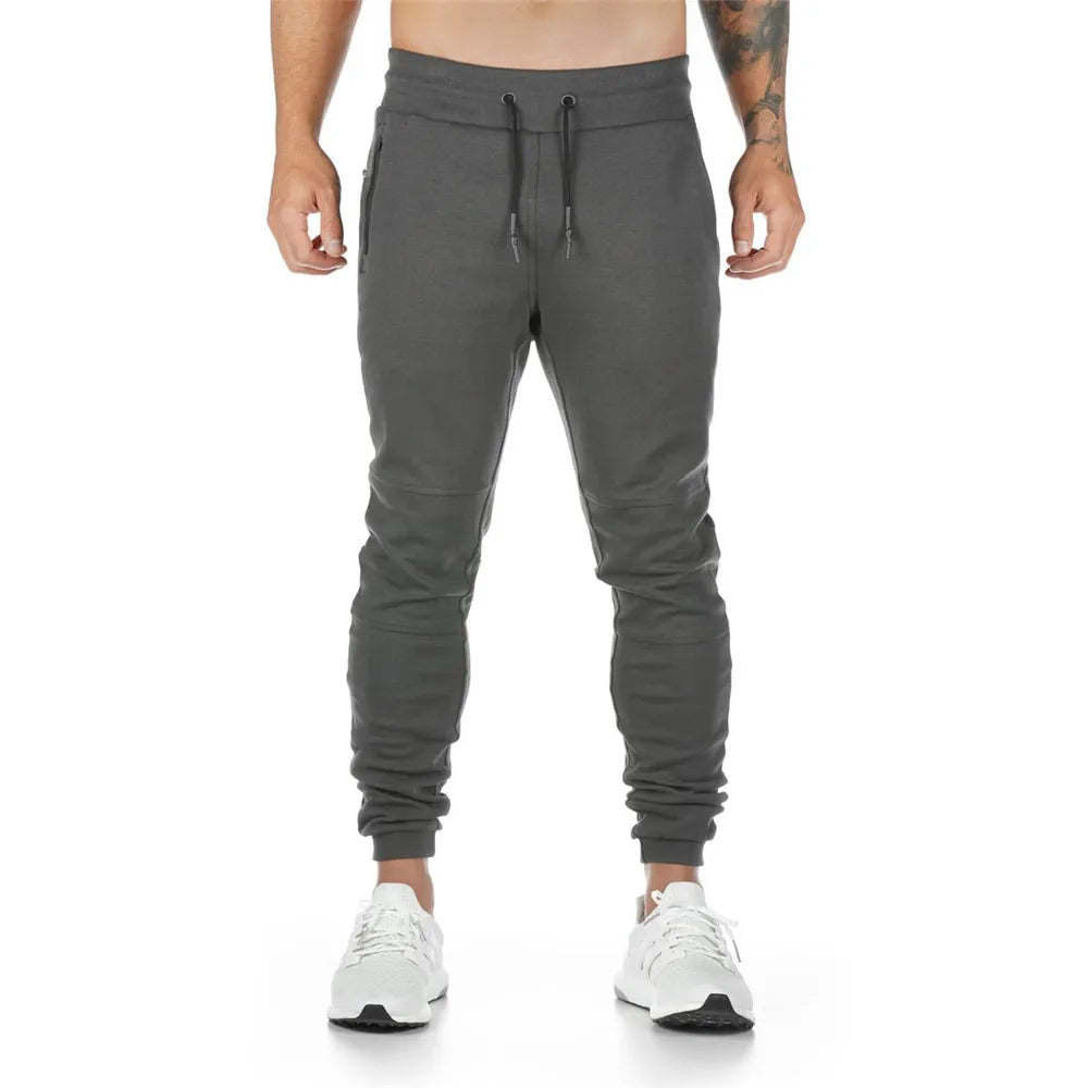 Joggers Sweatpants for Men – Casual Slim Fit Gym & Fitness Pants with Zipper Pockets