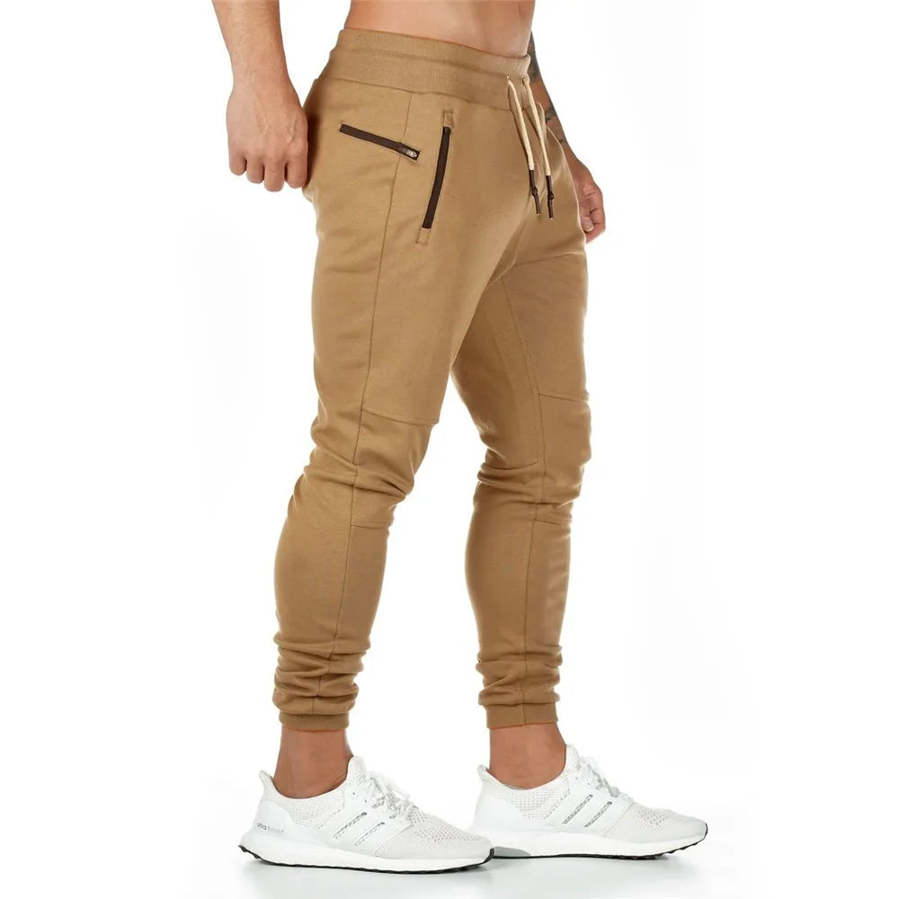 Joggers Sweatpants for Men – Casual Slim Fit Gym & Fitness Pants with Zipper Pockets