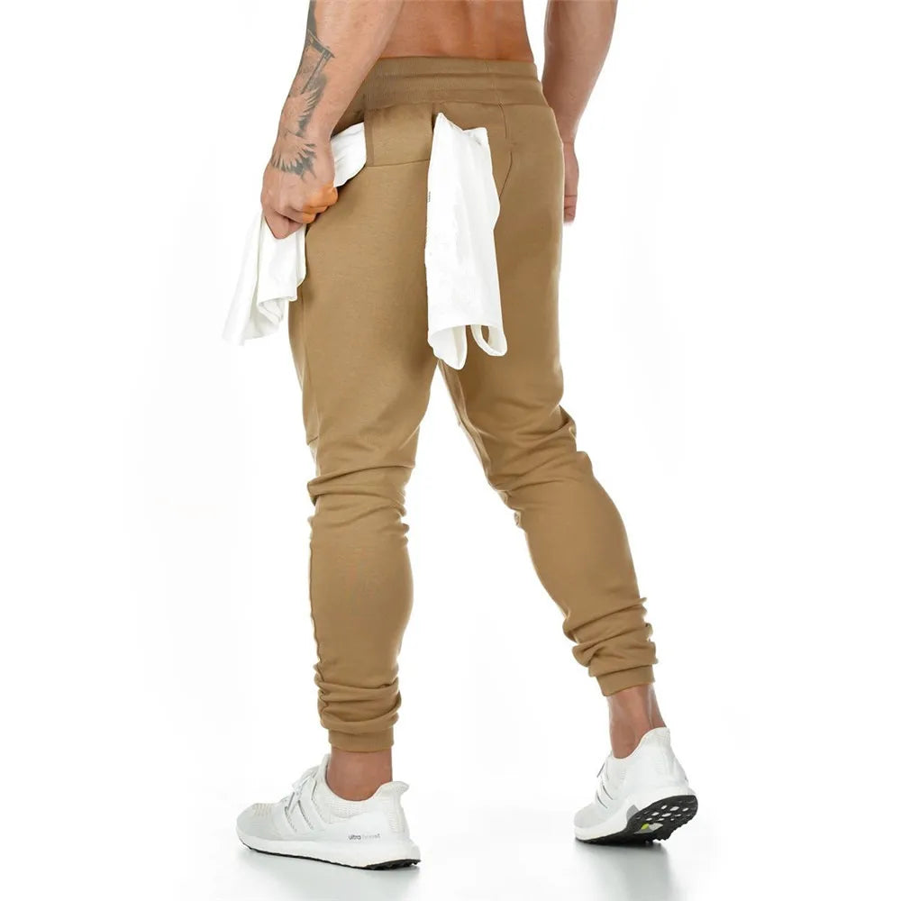 Joggers Sweatpants for Men – Casual Slim Fit Gym & Fitness Pants with Zipper Pockets