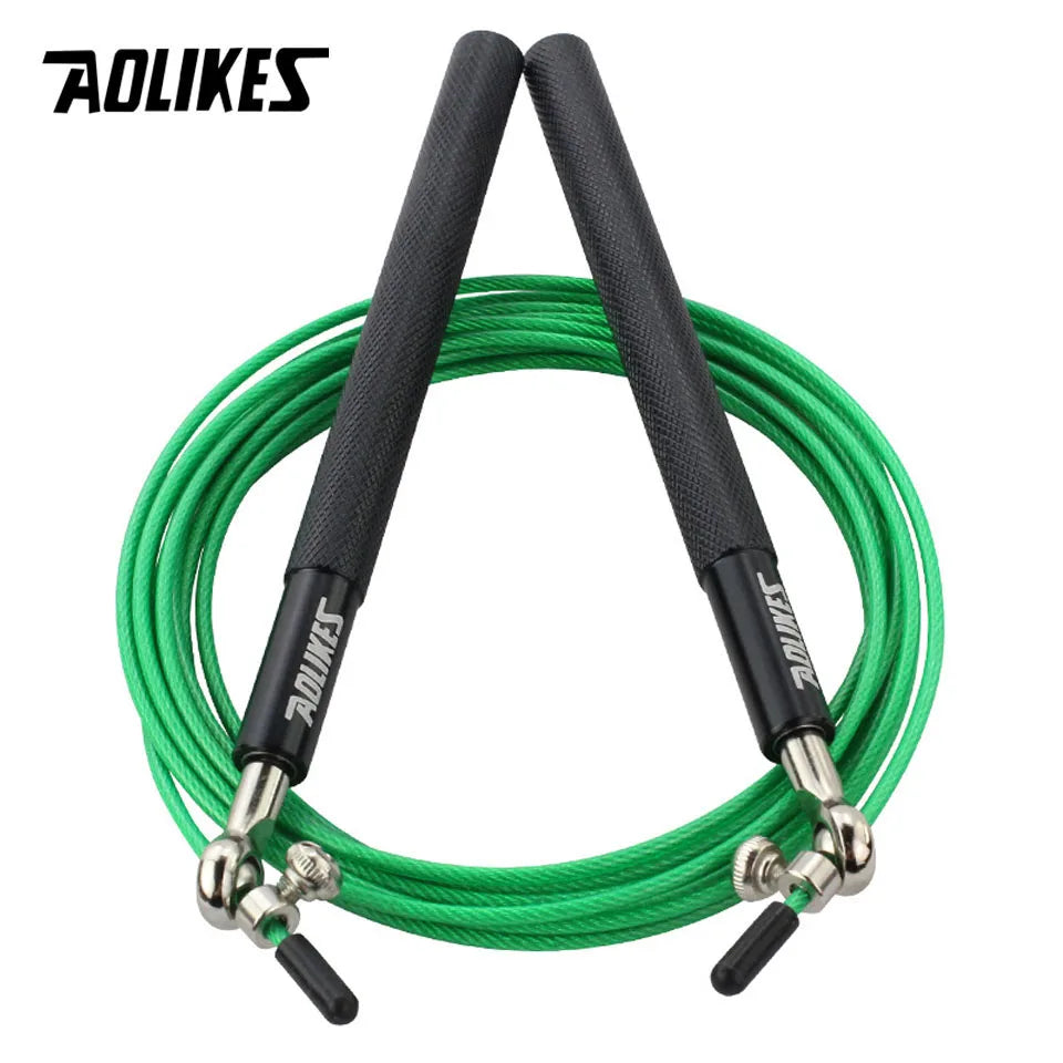 AOLIKES Speed Jump Rope for Crossfit, Boxing, MMA, Fitness Training – Adjustable Skipping Rope with Spare Cable & Carry Bag