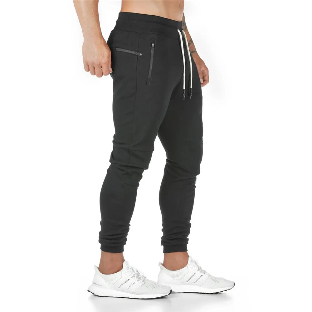 Joggers Sweatpants for Men – Casual Slim Fit Gym & Fitness Pants with Zipper Pockets