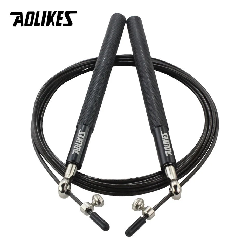 AOLIKES Speed Jump Rope for Crossfit, Boxing, MMA, Fitness Training – Adjustable Skipping Rope with Spare Cable & Carry Bag