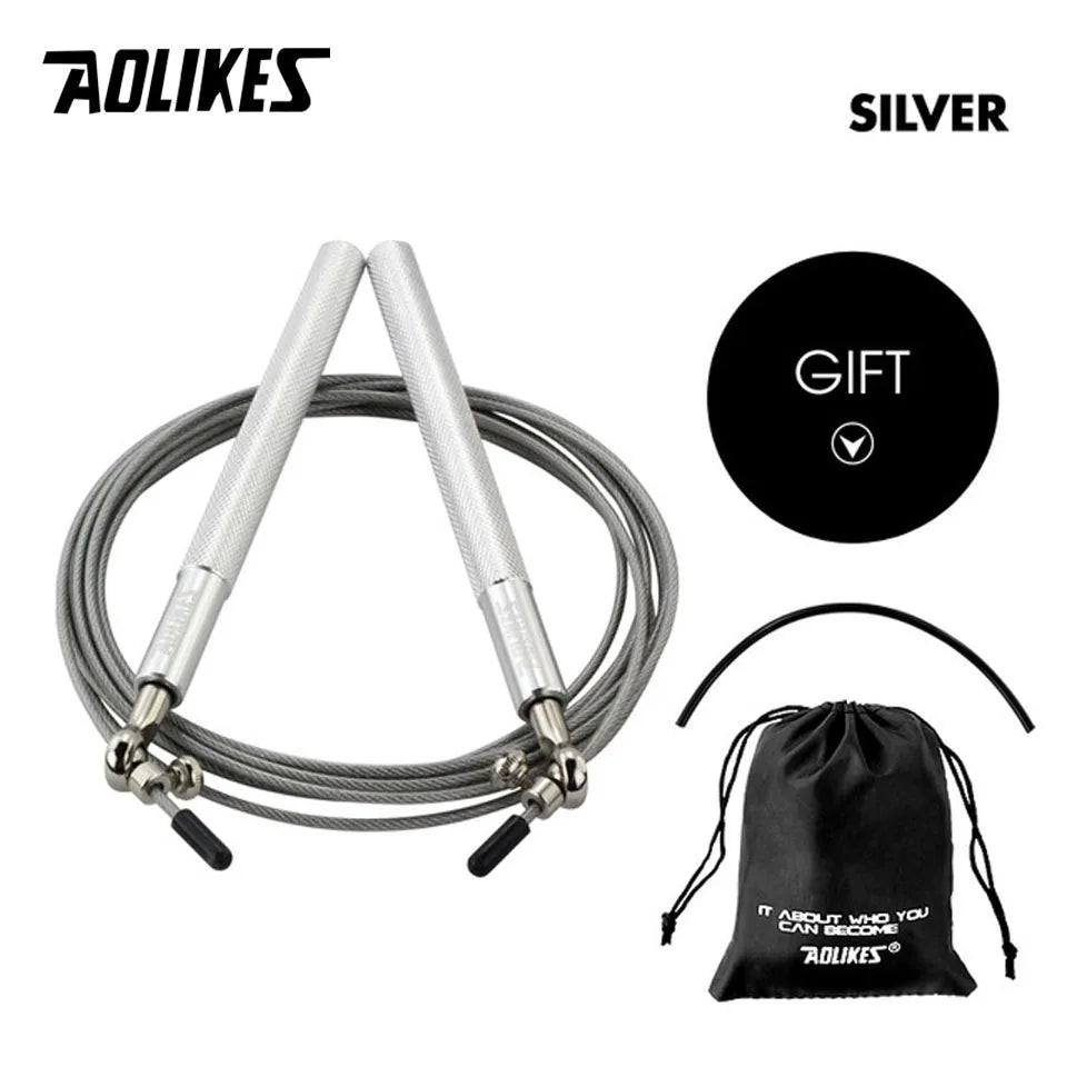 AOLIKES Speed Jump Rope for Crossfit, Boxing, MMA, Fitness Training – Adjustable Skipping Rope with Spare Cable & Carry Bag