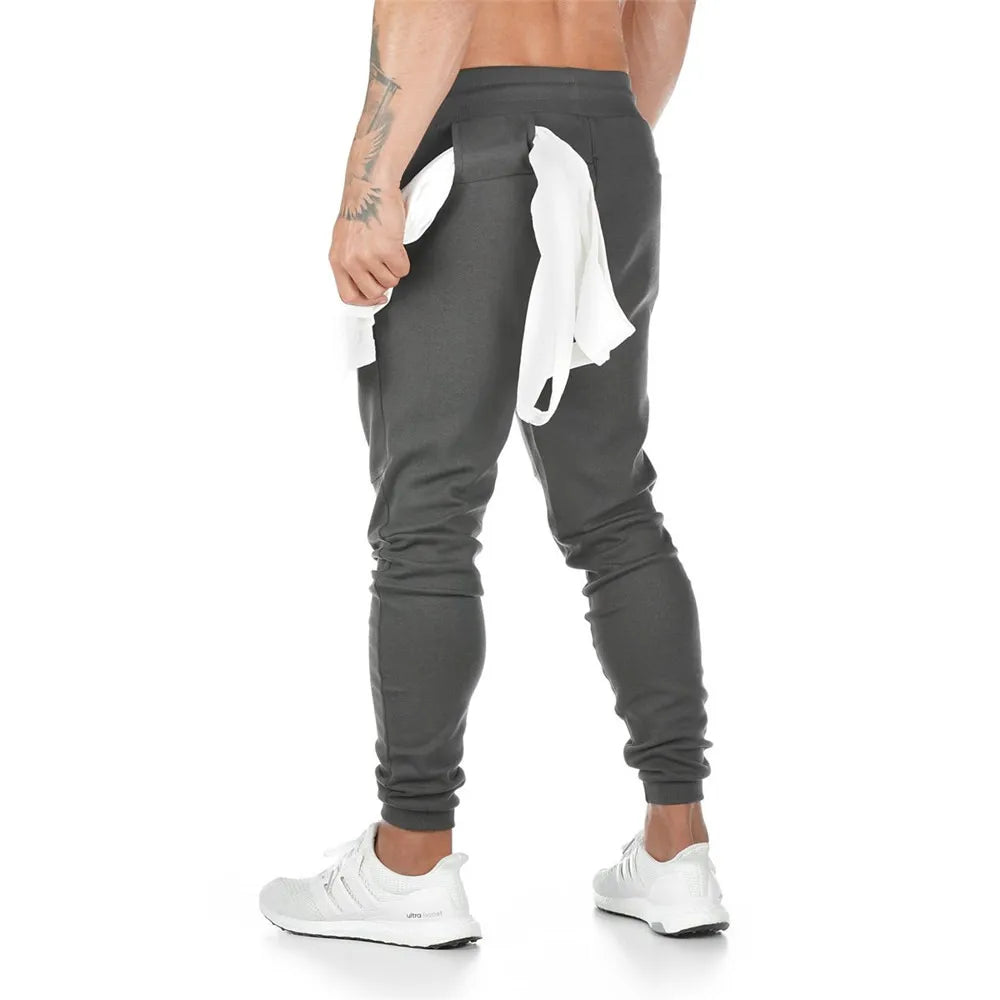Joggers Sweatpants for Men – Casual Slim Fit Gym & Fitness Pants with Zipper Pockets