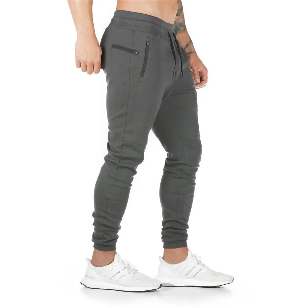 Joggers Sweatpants for Men – Casual Slim Fit Gym & Fitness Pants with Zipper Pockets