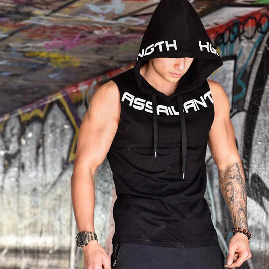 Men’s Gym Tank Top – Sleeveless Hoodie, Cotton Fitness Vest, Bodybuilding & Workout Wear