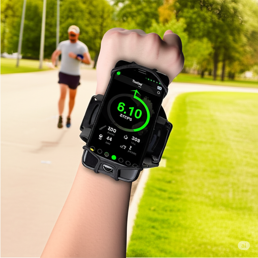 360° Rotatable Wristband Phone Holder – Universal Sports Armband for Running, Hiking & Biking