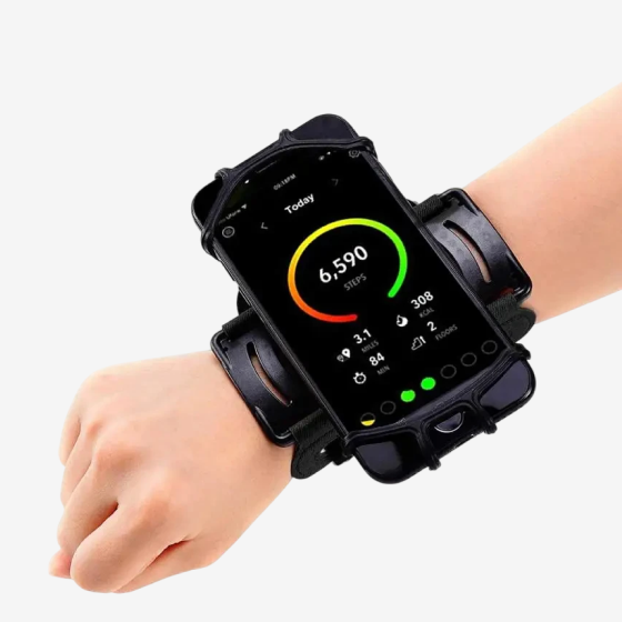 360° Rotatable Wristband Phone Holder – Universal Sports Armband for Running, Hiking & Biking