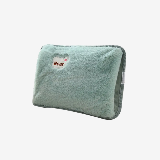 Rechargeable Electric Hot Water Bag with Rabbit Fur Cover – Reusable Hand Warmer & Heat Pack