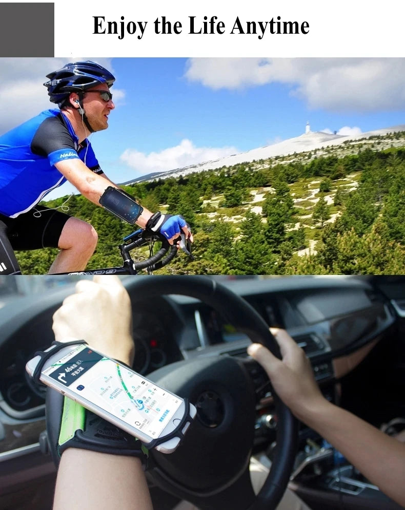 360° Rotatable Wristband Phone Holder – Universal Sports Armband for Running, Hiking & Biking