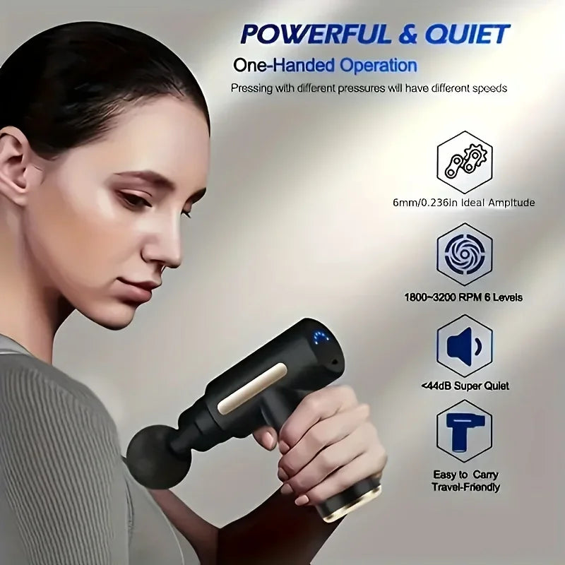 Mini Massage Gun – Deep Tissue Percussion Massager for Muscle Recovery, Pain Relief & Relaxation
