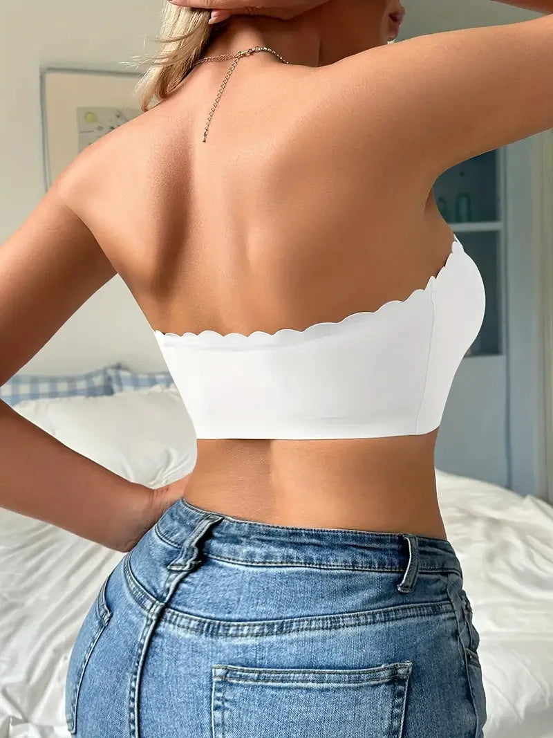 Seamless Strapless Bra for Women – Front Buckle, Push-Up, Sports & Everyday Wear
