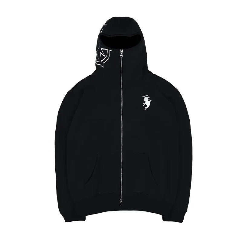 Men's Vintage Oversized Zip-Up Hoodie – Hip Hop Streetwear Sweatshirt