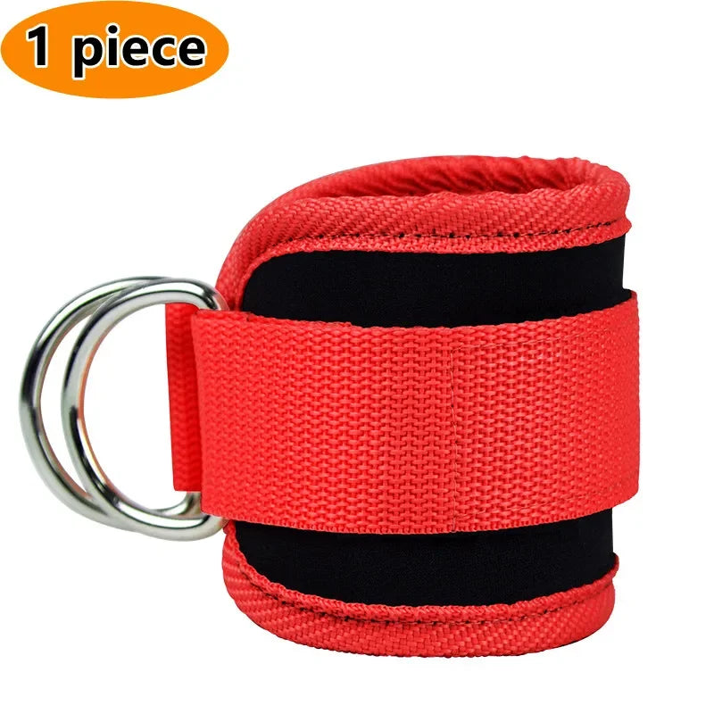 Adjustable Gym Ankle Straps with Double D-Ring | Neoprene Padded Cuffs for Cable Machine Leg & Glute Workout