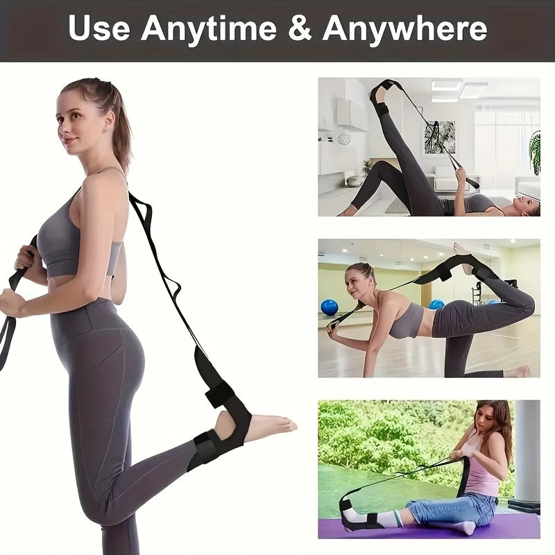 Yoga Stretching Strap – Adjustable Cotton Belt with D-Ring Buckle for Flexibility, Pilates & Fitness