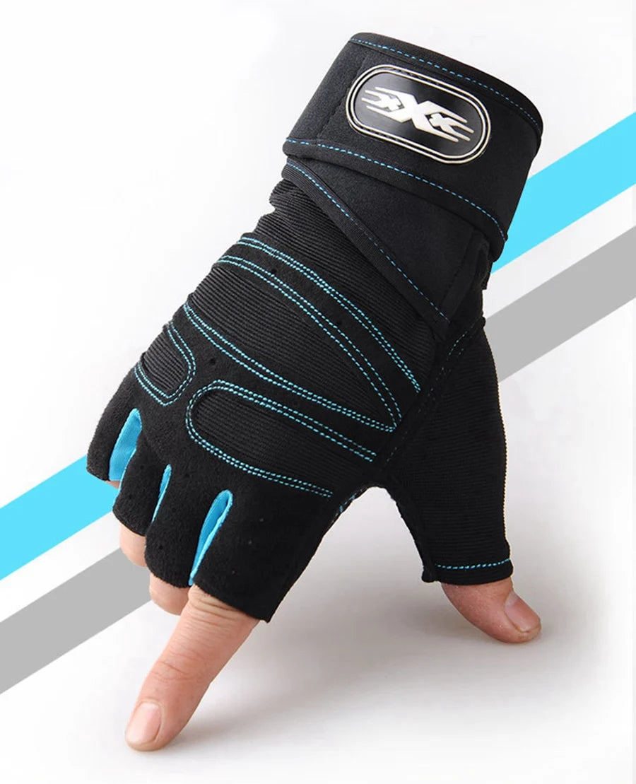 Workout Gloves with Wrist Wrap – Half Finger Training Gloves for Men & Women, Weight Lifting & Fitness