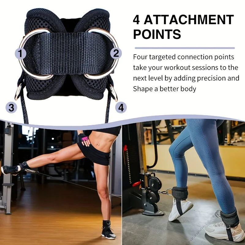 Adjustable Ankle Straps for Cable Machines – D-Ring Fitness Cuffs for Glute, Leg & Hip Workouts (1PC)