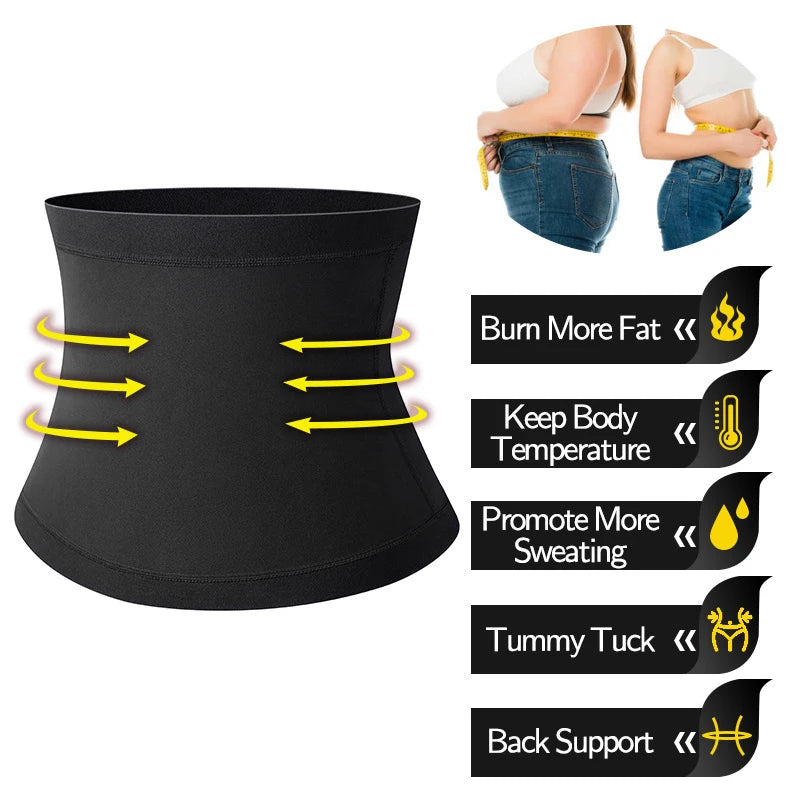 Unisex Waist Trimmer Belt – Sweat-Boosting Core Shaper with Back Support