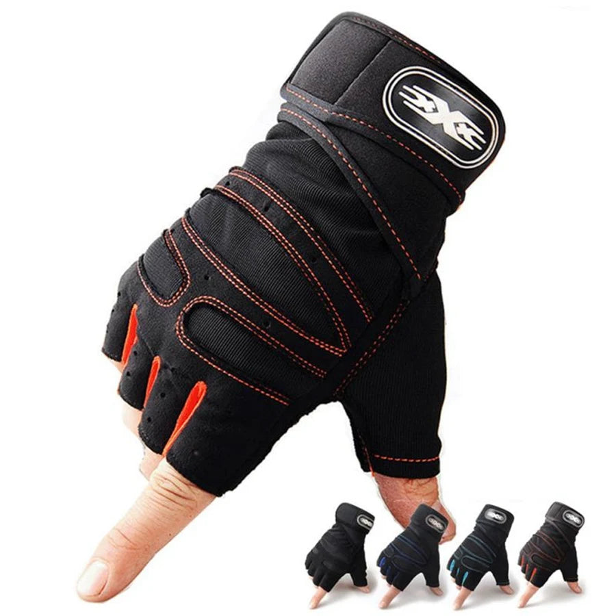 Workout Gloves with Wrist Wrap – Half Finger Training Gloves for Men & Women, Weight Lifting & Fitness