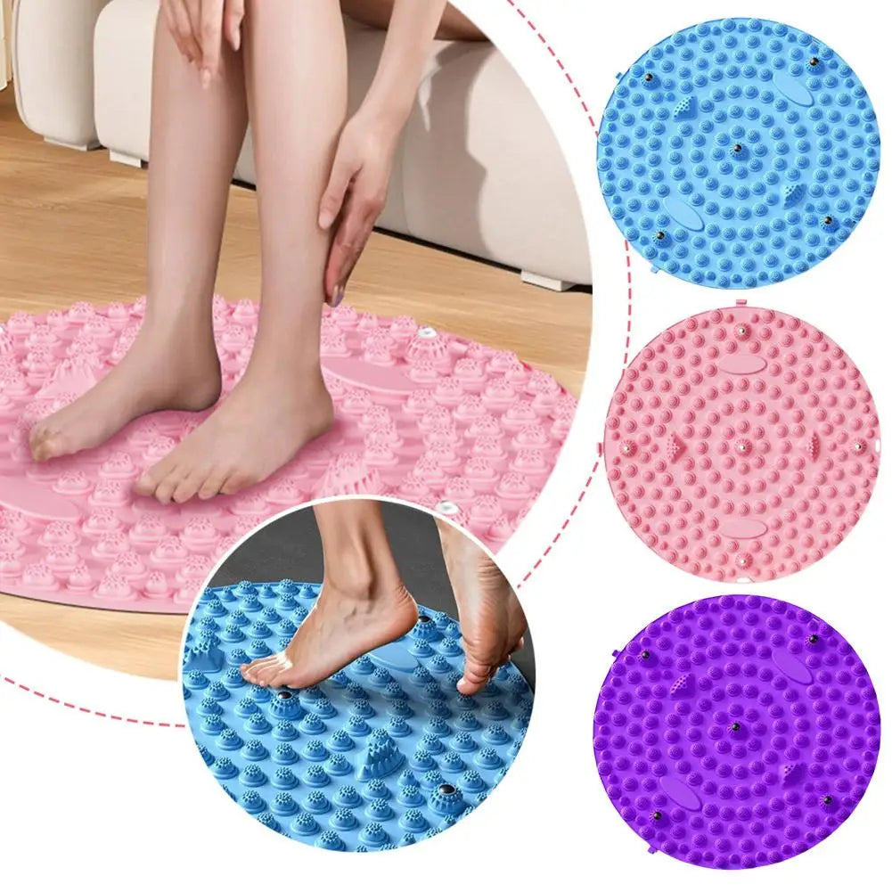 Foot Yoga Acupressure Massage Mat – Round Reflexology Board for Foot Pain Relief, Muscle Relaxation & Yoga Fitness