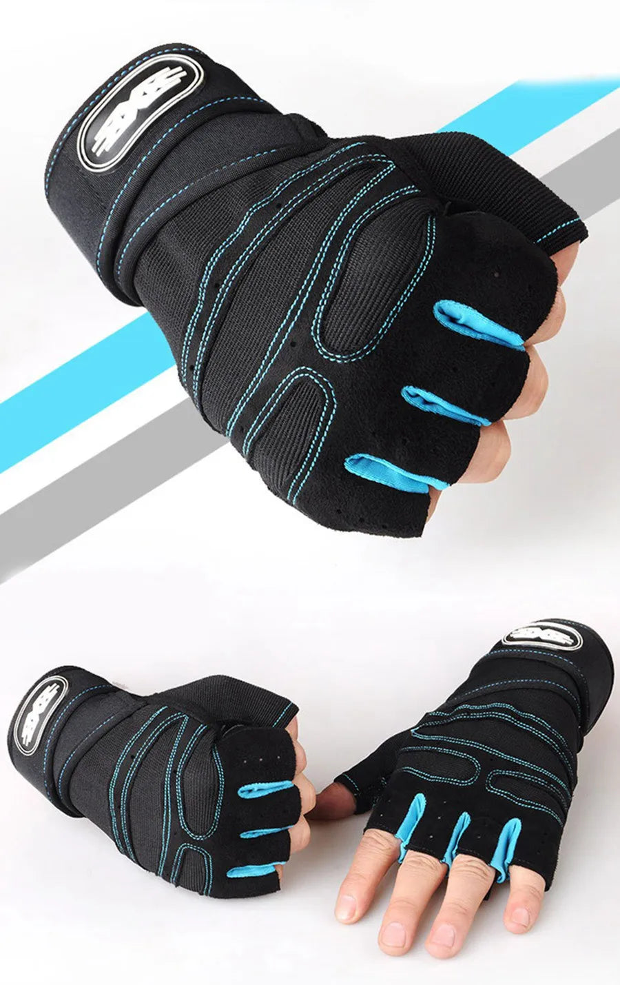 Workout Gloves with Wrist Wrap – Half Finger Training Gloves for Men & Women, Weight Lifting & Fitness