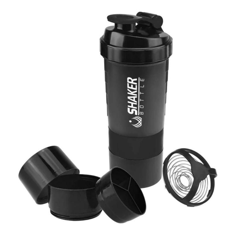 Protein Shaker Bottle 3-Layer Leak-Proof Twist Off Cup for Gym & Fitness