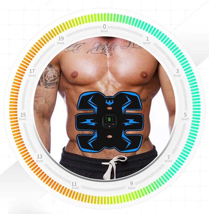 USB Rechargeable EMS Muscle Stimulator – Electric Abdominal & Arm Trainer, Pain Relief & Fitness Massager