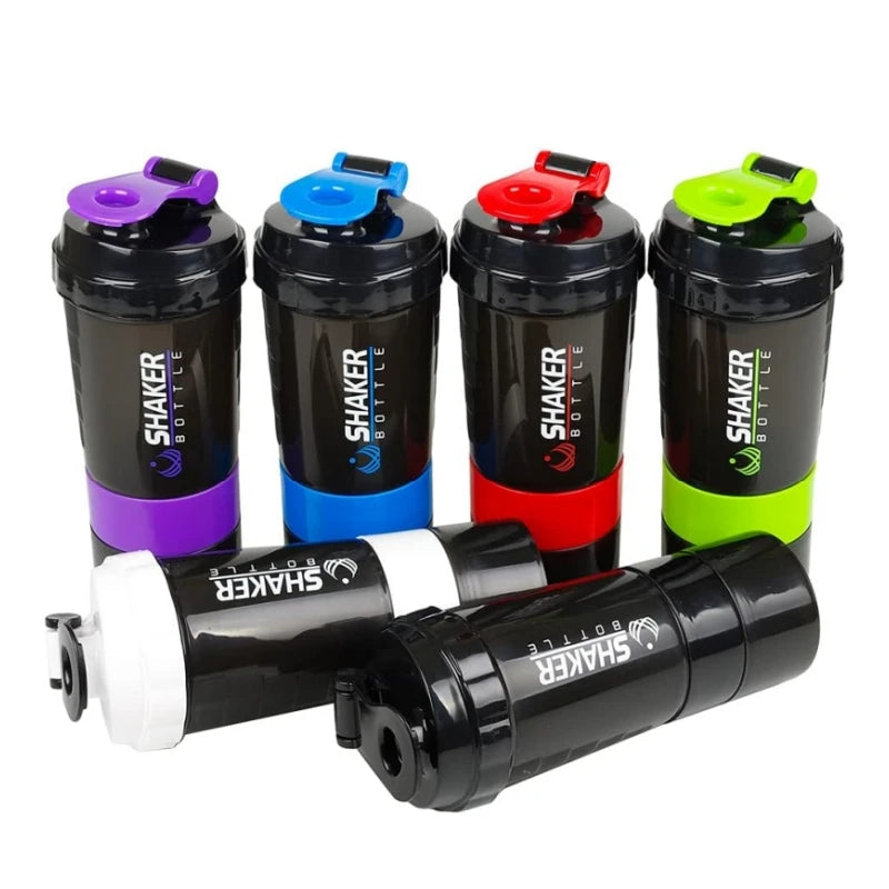 Protein Shaker Bottle 3-Layer Leak-Proof Twist Off Cup for Gym & Fitness
