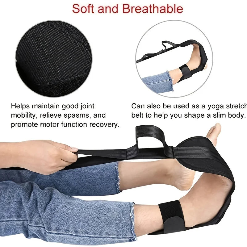 Yoga Stretching Strap – Adjustable Cotton Belt with D-Ring Buckle for Flexibility, Pilates & Fitness