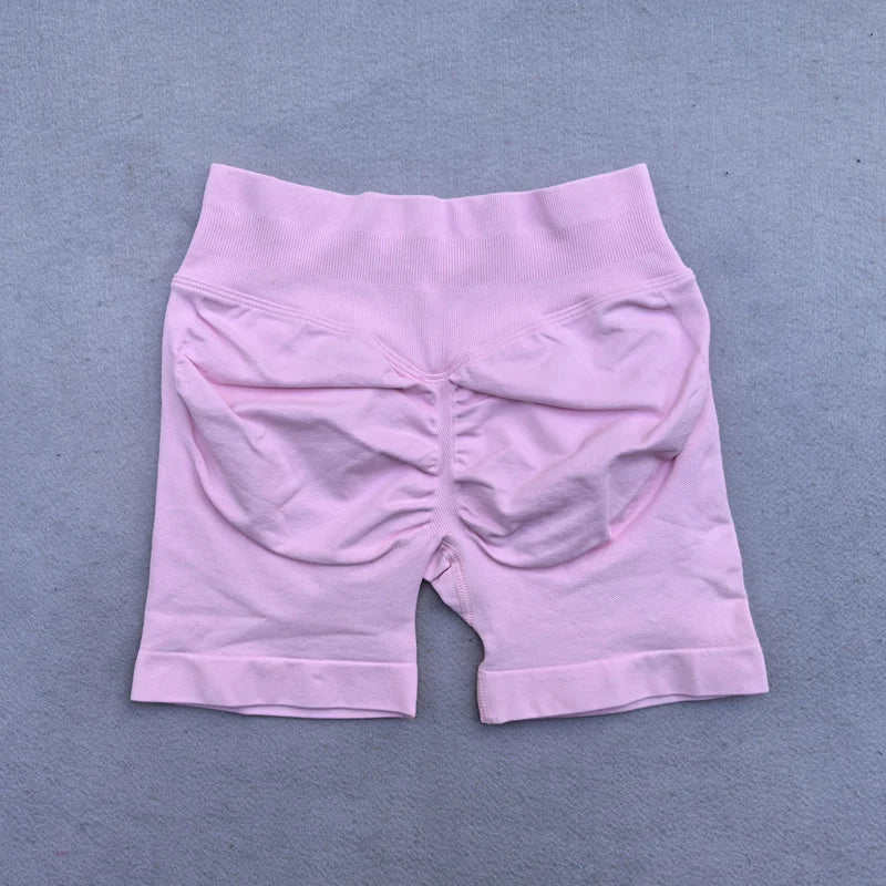 4.5" Seamless Shorts Ribbed Yoga Shorts Women Flex Scrunch Bum Gym Shorts Booty Running Short Butt Lifting Workout Pants