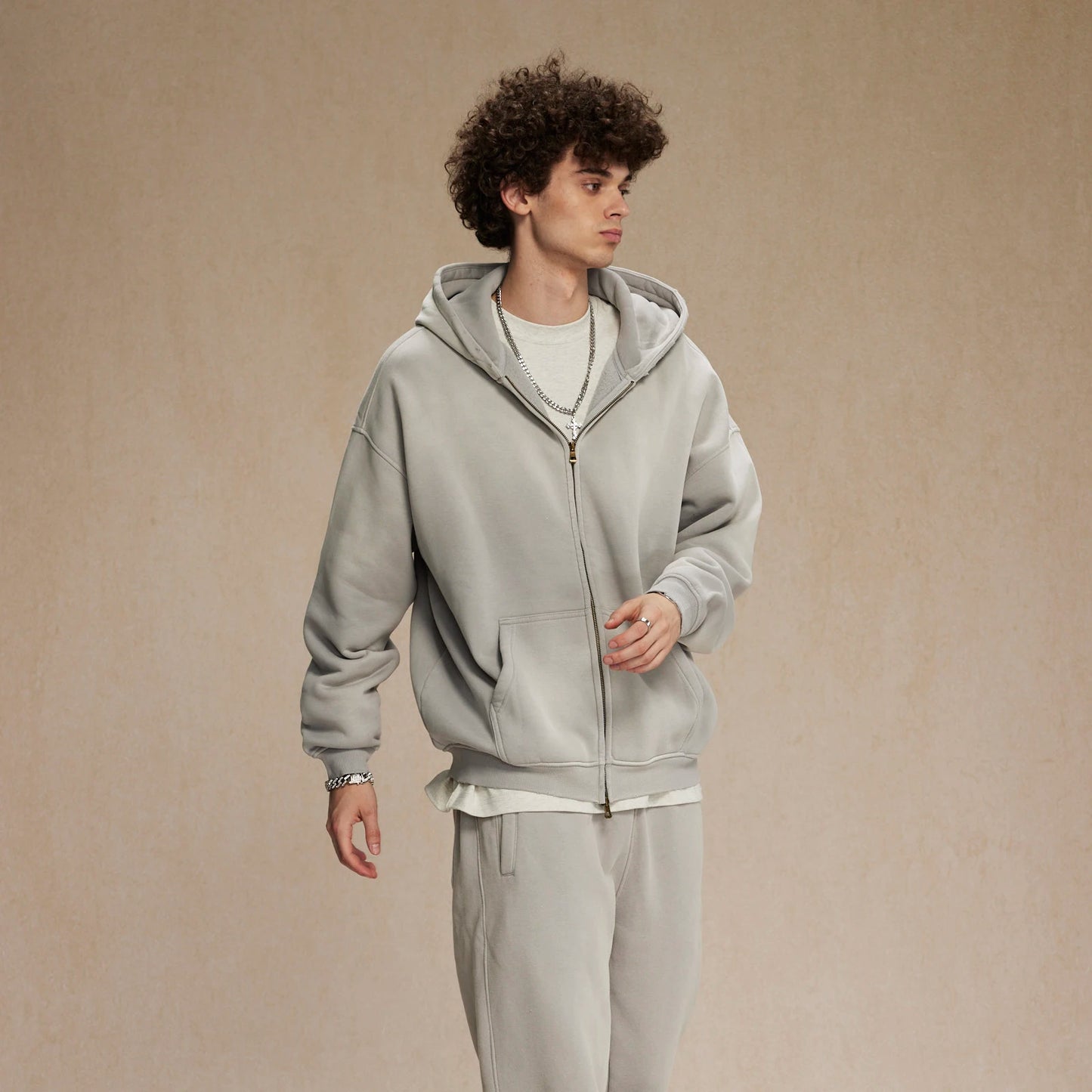 Unisex Oversized Zip Hoodie – Plush Tie-Dye Gradient | Cozy Winter Streetwear