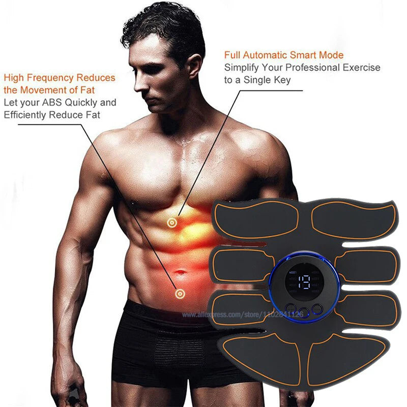 USB Rechargeable EMS Muscle Stimulator – Electric Hip & Abdominal Trainer, Pain Relief & Fitness Massager