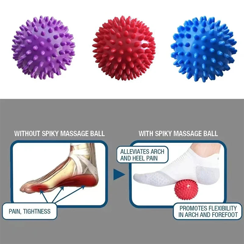 Spiky Massage Ball for Plantar Fasciitis, Foot & Back Pain Relief, Deep Tissue Trigger Point Therapy, Yoga & Reflexology Tool – 9cm PVC