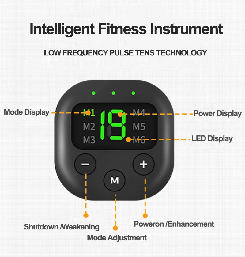 USB Rechargeable EMS Muscle Stimulator – Electric Abdominal & Arm Trainer, Pain Relief & Fitness Massager
