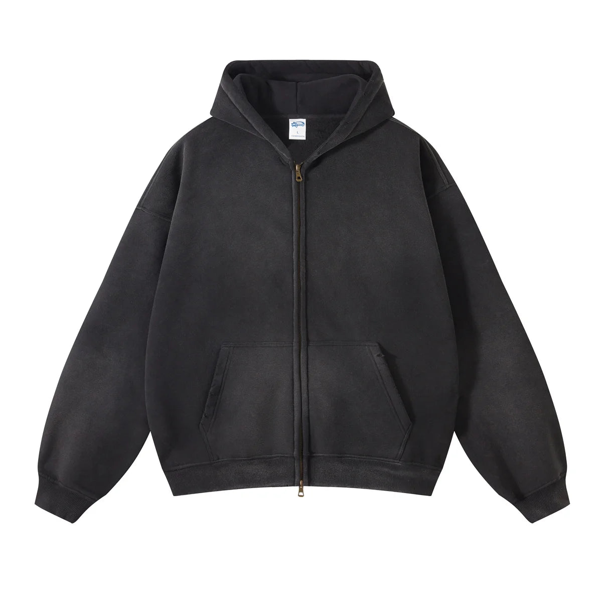 Unisex Oversized Zip Hoodie – Plush Tie-Dye Gradient | Cozy Winter Streetwear