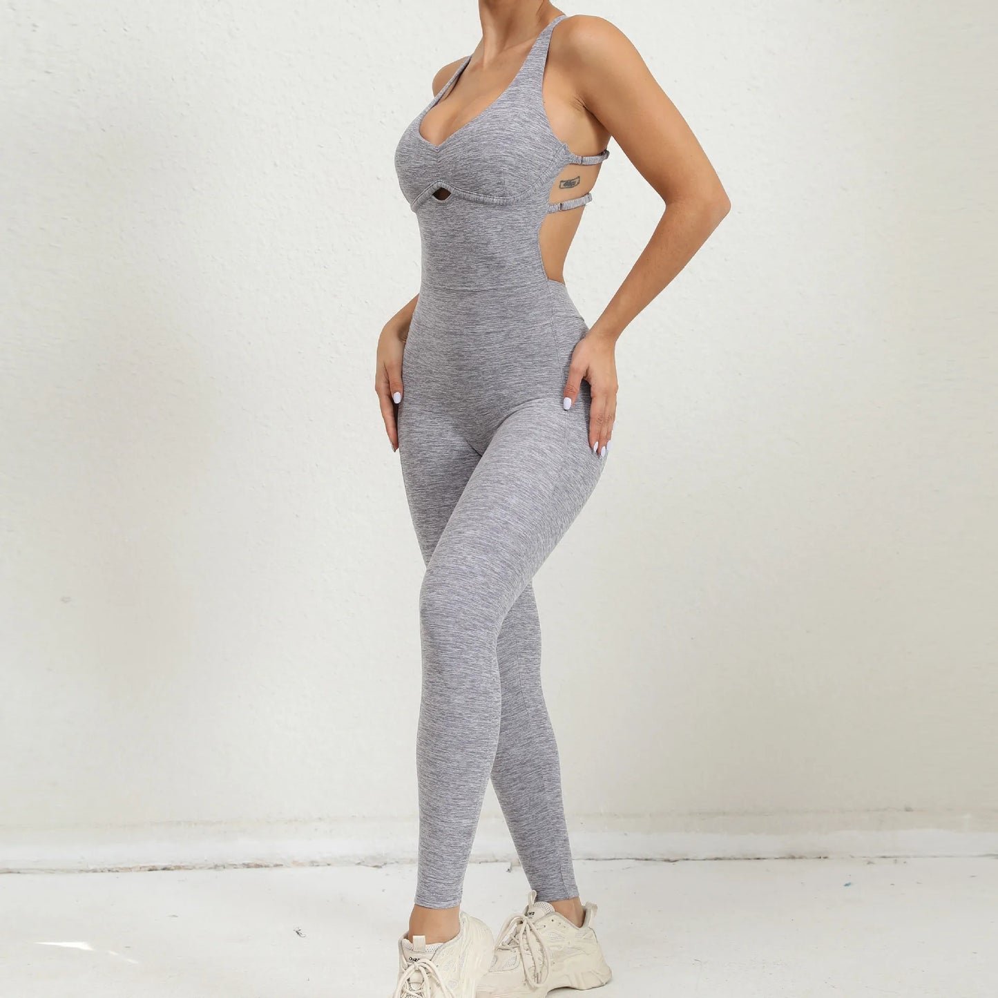 Women's Yoga Jumpsuit – One-Piece Adjustable Sport Bodysuit with Built-In Bra | Activewear for Workout & Dance
