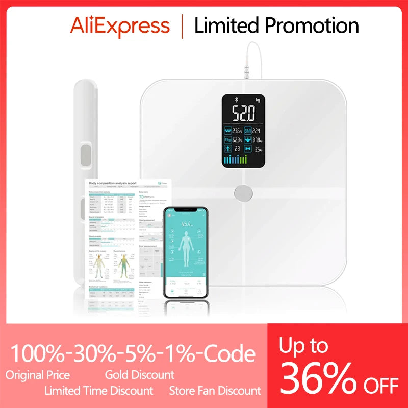 Smart Bioimpedance Scale – Advanced Body Composition Analyzer Digital Weight Scale with Bluetooth App