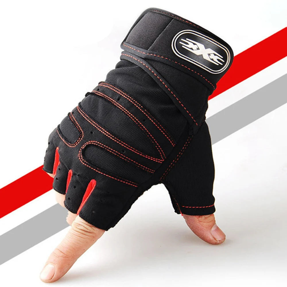 Workout Gloves with Wrist Wrap – Half Finger Training Gloves for Men & Women, Weight Lifting & Fitness