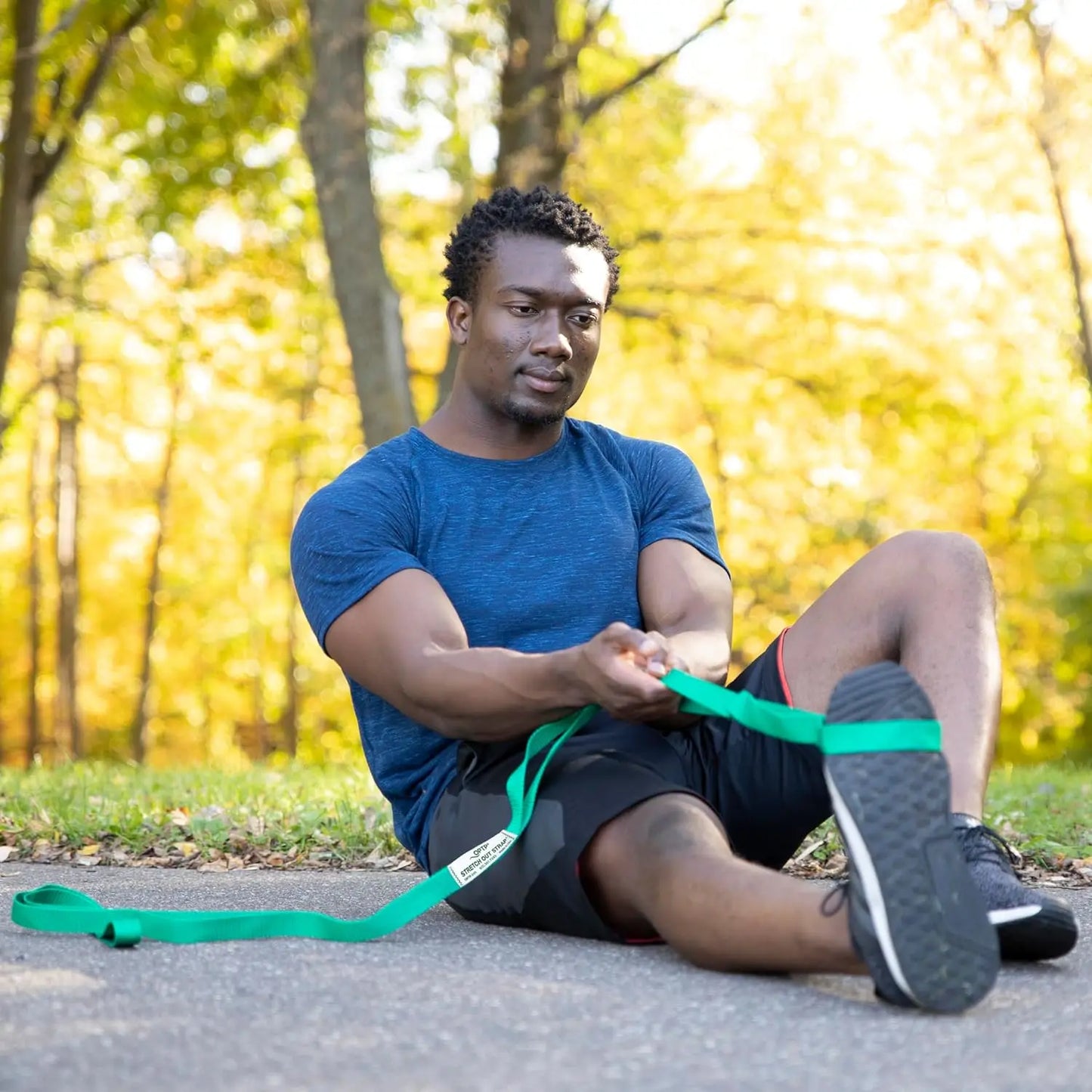 Stretch Out Strap with Exercise Guide – Physical Therapy, Yoga & Fitness